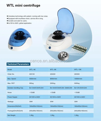 Universal Mini Clinical Centrifuge Fpr PCR Blood Centrifuge Biochemical Analysis System